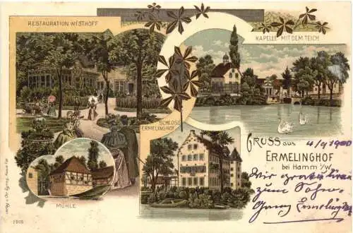 Gruss aus Ermelinghoff - Hamm in Westfalen - Litho -767578