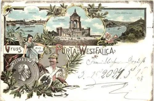 Gruss aus der Porta Westfalica - Litho -767736