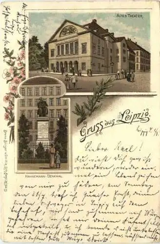 Gruss aus Leipzig - Altes Theater - Litho -767870