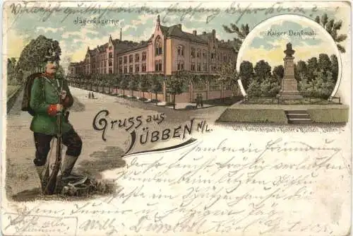Gruss aus Lübben - Litho - Jägerkaserne -768058
