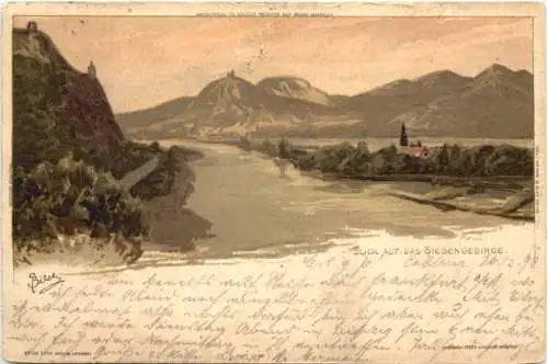 Blick auf das Siebengebirge - Litho -768508