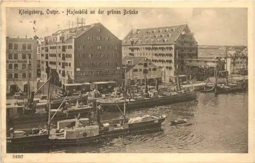 Königsberg Ostpreussen - Hafenbild an der grünen Brücke -768954