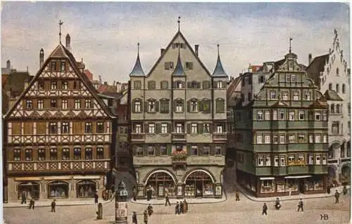 Stuttgart - Alte Häuser am Marktplatz -769454