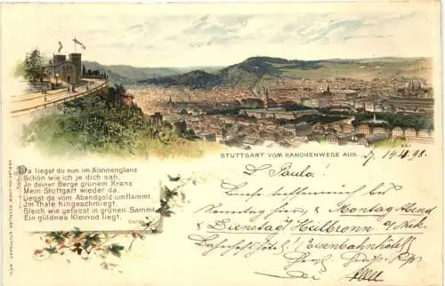 Stuttgart vom Kanonenwege - Litho -769442