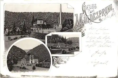 Gruss aus Mägdesprung - Litho - HArzgerode -769694