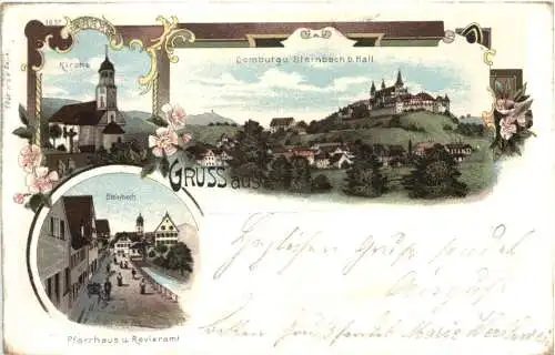 Gruss aus Steinbach bei Hall - Litho -769644