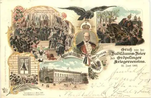 Bremen - Gröpelingen - Jubiläums Feier Kriegerverein 1902 - Litho -769768