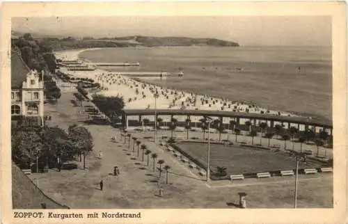 Danzig Zoppot - Kurgarten mit Nordstrand -770254
