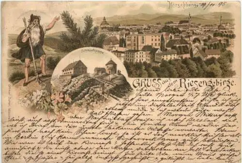 Gruss aus dem Riesengebirge - Hirschberg in Schlesien - Litho -765678