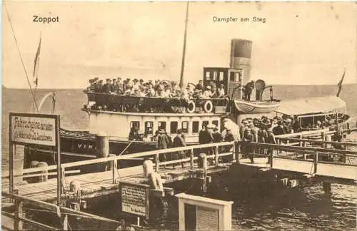 Zoppot - Danzig - Dampfer am Steg -765426