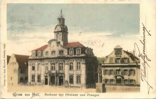 Gruss aus Hall - Rathaus mit Oberamt -770690