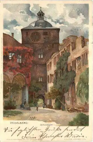 Heidelberg - Schlossthor - Litho -771036