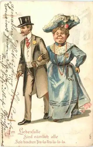 Humor - Liebesfalle - Prägekarte -771152