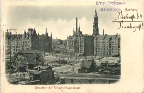 Hamburg - Brookthor mit Freihafen -772004