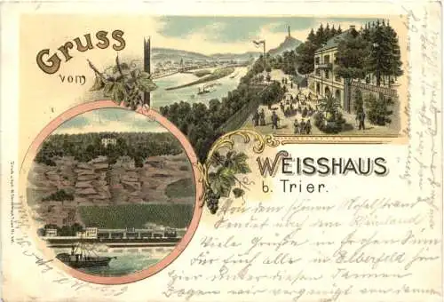 Trier - Gruss vom Weisshaus - Litho -772498