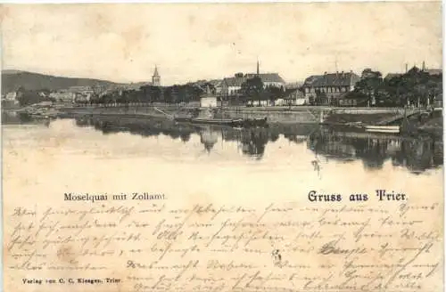 Gruss aus Trier - Moselquai mit Zollamt -773016