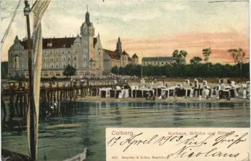 Colberg - Kurhaus Brücke und Strand -774614