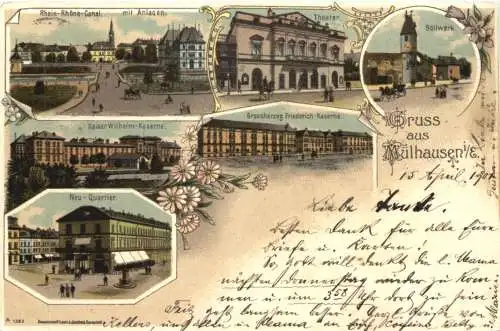 Gruss aus Mülhausen im Elsass - Litho -774830