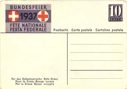 Bundesfeier Postkarte 1937 -775146