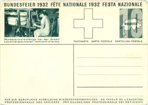 Bundesfeier Postkarte 1932 -775144