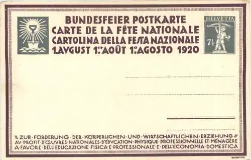 Bundesfeier Postkarte 1920 -775154