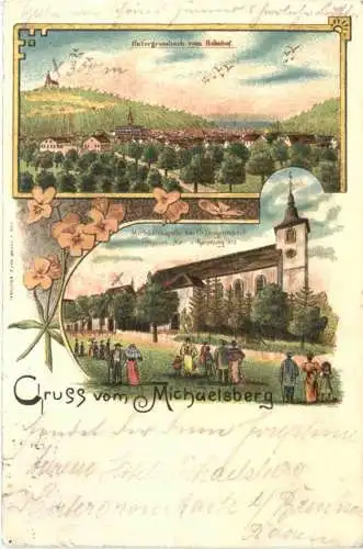 Gruss vom Michaelsberg - Litho - Untergrombach - Bruchsal -776284