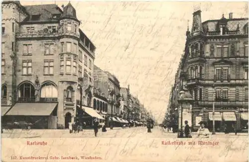 Karlsruhe - Kaiserstraße mit Moninger -776606