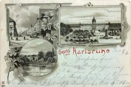 Gruss aus Karlsruhe - Litho -776776