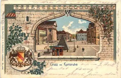 Gruss aus Karlsruhe - Litho -776724