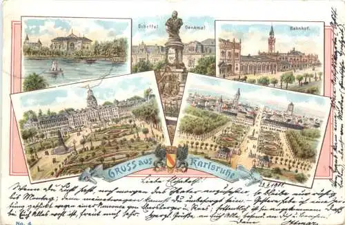 Gruss aus Karlsruhe - Litho -776820