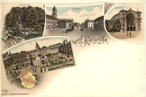 Gruss aus Karlsruhe - Litho -776734