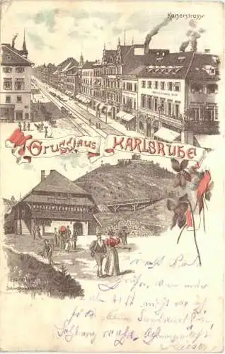 Gruss aus Karlsruhe - Litho -776754