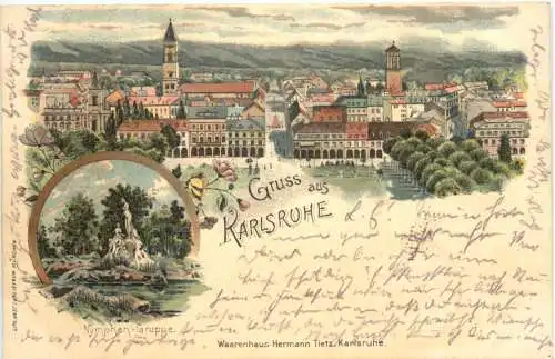 Gruss aus Karlsruhe - Litho -776824