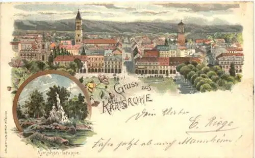 Gruss aus Karlsruhe - Litho -776814