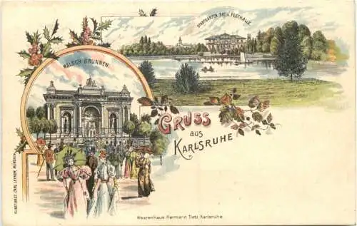 Gruss aus Karlsruhe - Litho -776858