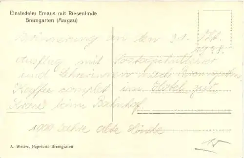 Bremgarten - Einsiedelei Emaus mit Riesenlinde -777084