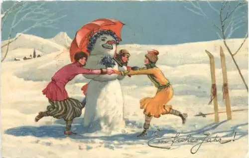 Neujahr Jahr - Schneemann -777282