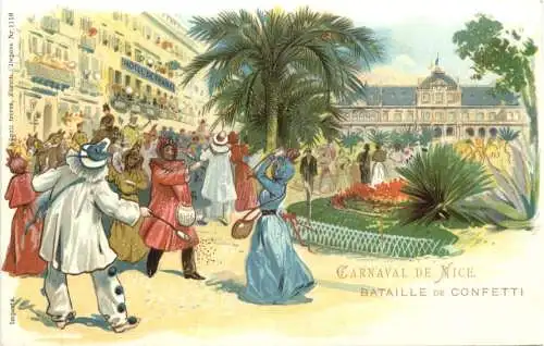 Carneval de Nice - Bataille de Confetti - Litho -780504