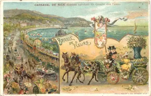 Carneval de Nice - Bataille de Fleurs - Litho -780524