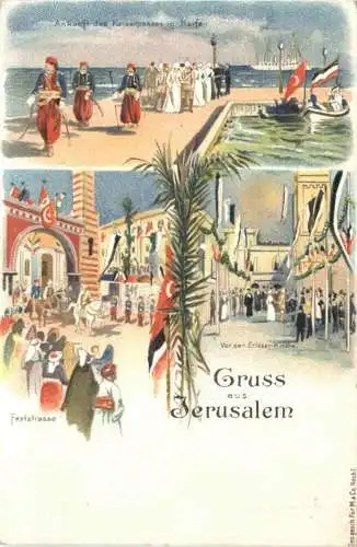 Gruss aus Jerusalem - Kaiserreise - Litho -780678