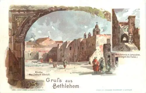 Gruss aus Bethlehem - Litho -780616