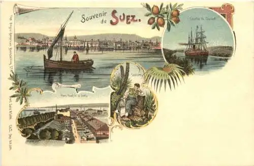 Egypt - Souvenir de Suez - Litho -780958