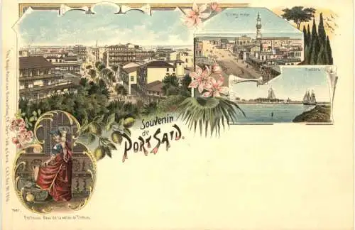 Egypt - Souvenir de Port Said - Litho -780968