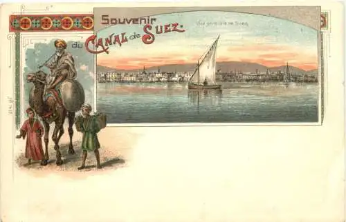 Egypt - Souvenir du Canal de Suez - Litho -780984