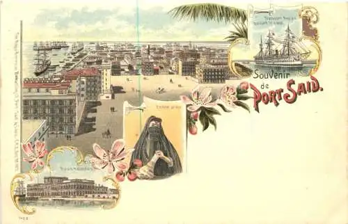 Egypt - Souvenir de Port Said- Litho -780950