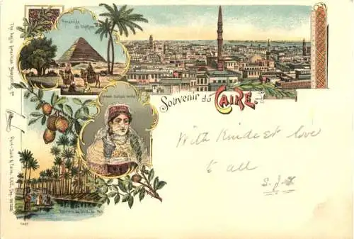 Egypt - Souvenir de Cairo - Litho -780970