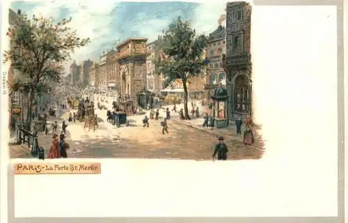 PAris - La Porte St. Martin - Litho -781158