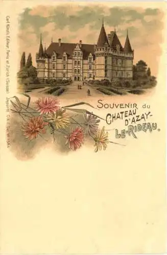 Souvenier du Chateau D Azay Le Rideau - Litho - Verlag Carl Künzli -781308