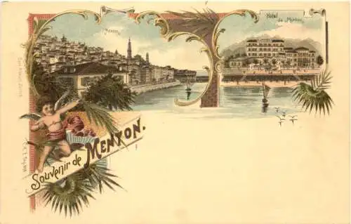 Souvenir de Menton - Litho - Verlag Carl Künzli -781344