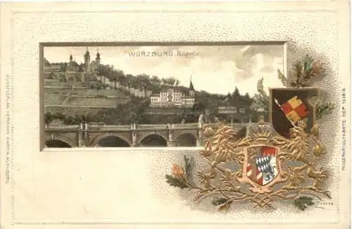 Würzburg - Litho - Prägekarte -781618